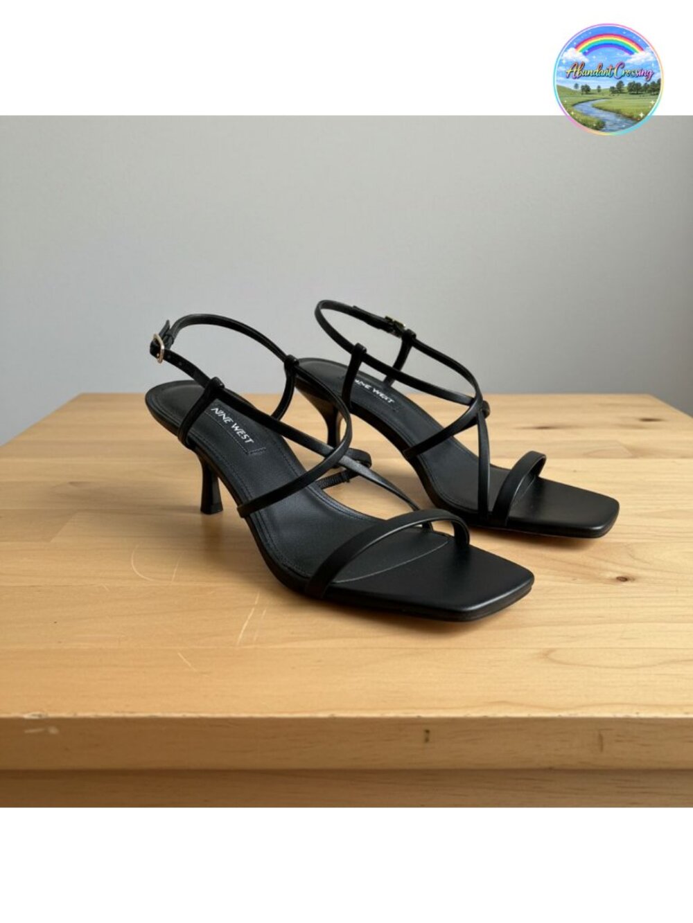 Leather Kitten Heel Dress Sandals with Buckle